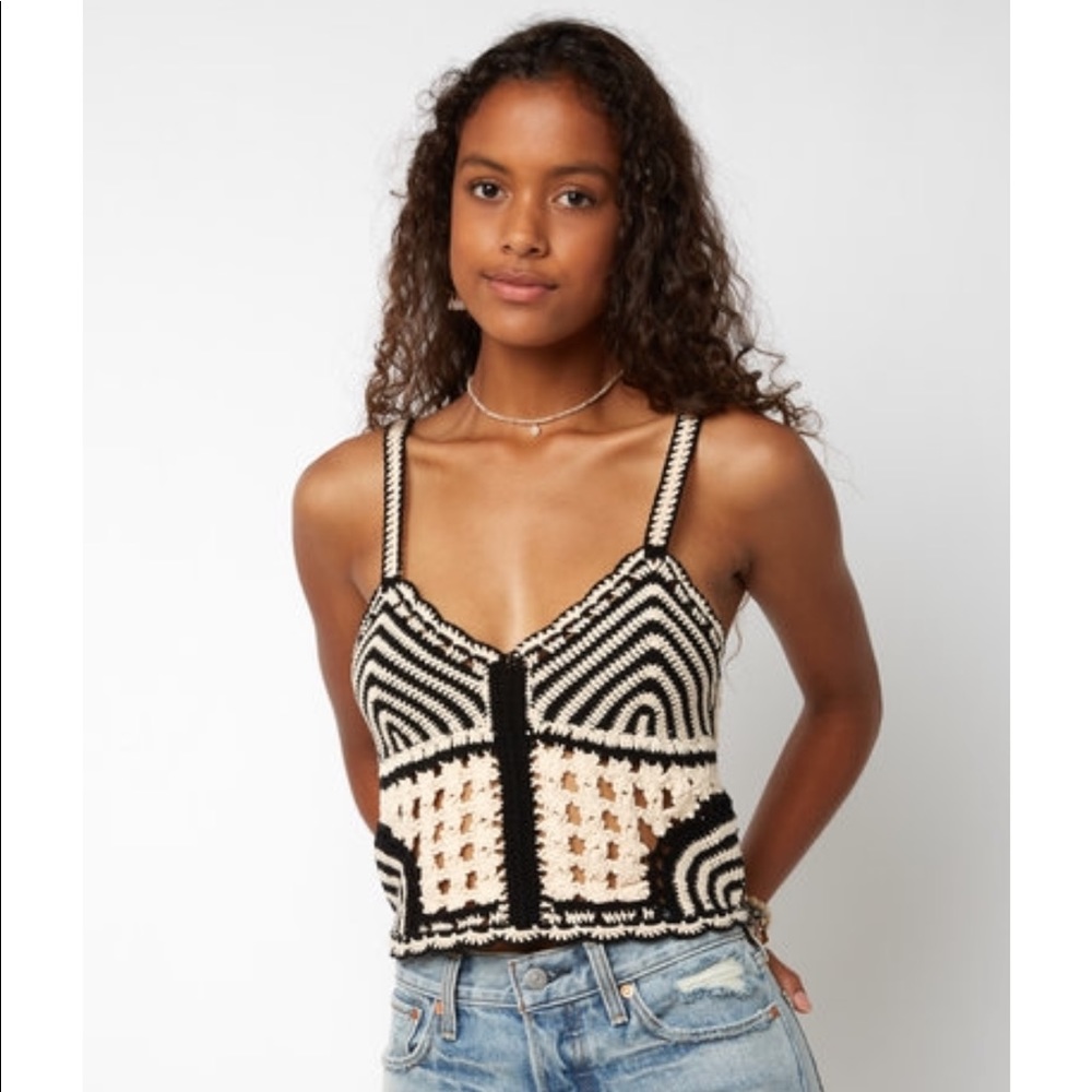 ASTR Marley Strip Crochet Tank Top